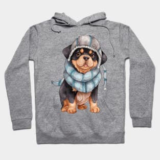 Watercolor Cozy Rottweiler Dog Hoodie